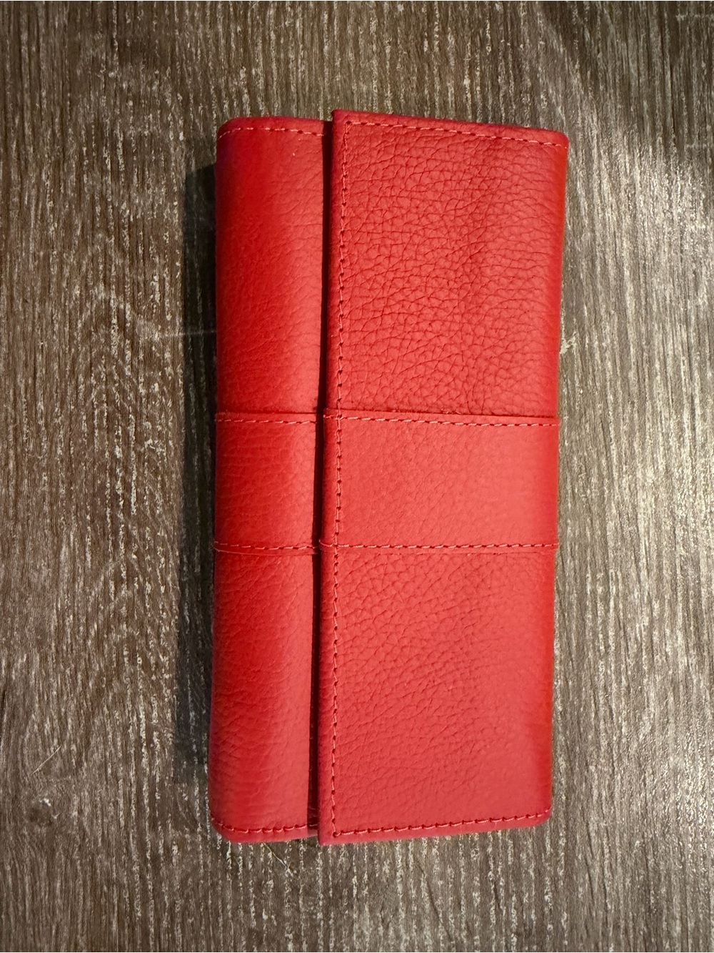 Red Leather Fold Wallet - Women Accessories